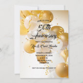 Einladungen zum Jubiläum von Gold & White Balloons (Vorderseite)