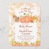 Einladungen zum Kinderduschbad Autumn Pumpkin Wood (Vorne/Hinten)