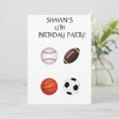 EINLADUNGEN ZUM KINDERGEBURTSTAG "LET'S PLAYBALL" (Stehend Vorderseite)