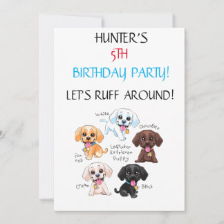 EINLADUNGEN ZUM KINDERGEBURTSTAG "LET'S RUFF RUNDE
