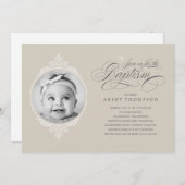 Einladungen zum klassisch katholischen Taufen Foto (Vorne/Hinten)