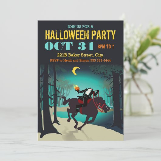 Einladungen zum kopflosen Halloween-Party (Stehend Vorderseite)