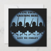 Einladungen zum Krieg, damit wir RSVP-Karten nicht (Vorderseite)