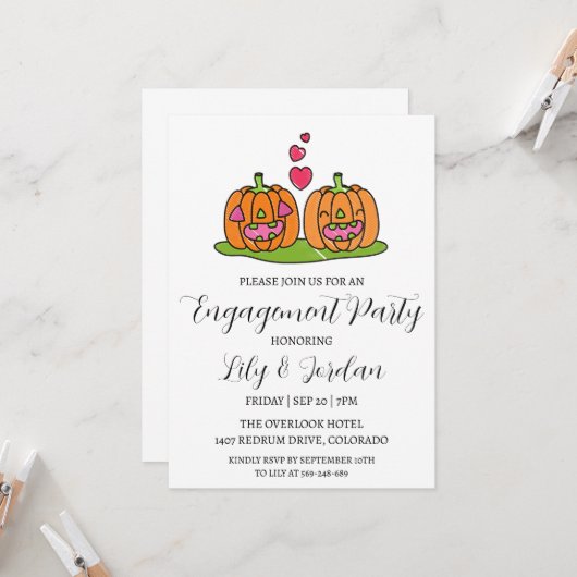 Einladungen zum Kürbisfall (Vorderseite/Rückseite Beispiel)