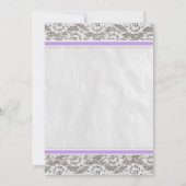 Einladungen zum Lavendel Country Lace Hochzeit (Rückseite)