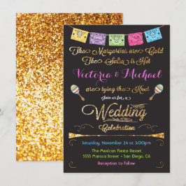 Einladungen zum mexikanischen Wedding Fiesta Gold