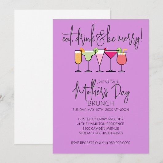 Einladungen zum Muttertag (Vorne/Hinten)