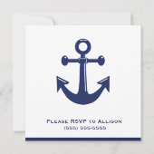 Einladungen zum Nautical Wedding Probe Dinner (Rückseite)