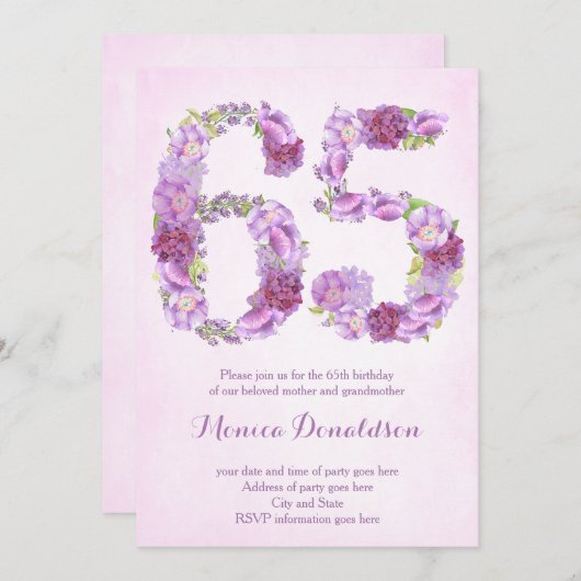 Einladungen zum Party Pensionierung, 65. Geburtsta (Vorne/Hinten)