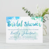 Einladungen zum Platschen Brautduschbad Paint Aqua (Stehend Vorderseite)