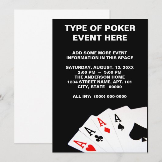 Einladungen zum Poker (Vorne/Hinten)