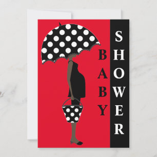 Einladungen zum Polka Dot Baby Duwer {Red}