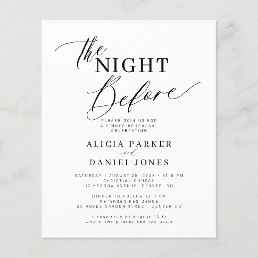 Einladungen zum Probe (Vorderseite)