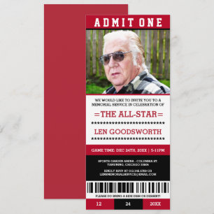 Einladungen zum Red Foto Memorial Service Ticket