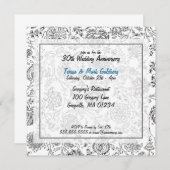 Einladungen zum Schwarz-Weiß-Hochzeitstag (Vorne/Hinten)