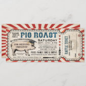 Einladungen zum Schweinestudium mit Raffle-Ticket (Vorne/Hinten)