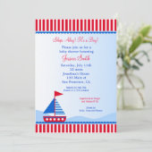 Einladungen zum Segelboot Nautical Baby Shower (Stehend Vorderseite)
