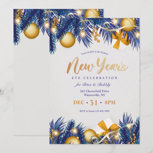 Einladungen zum Silvesterabend (Vorne/Hinten)