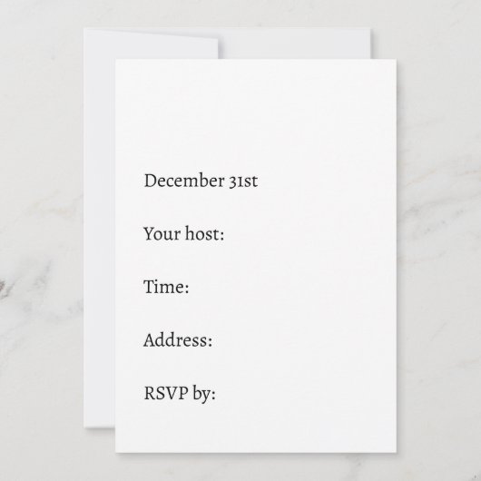 Einladungen zum Silvesterabend (Rückseite)