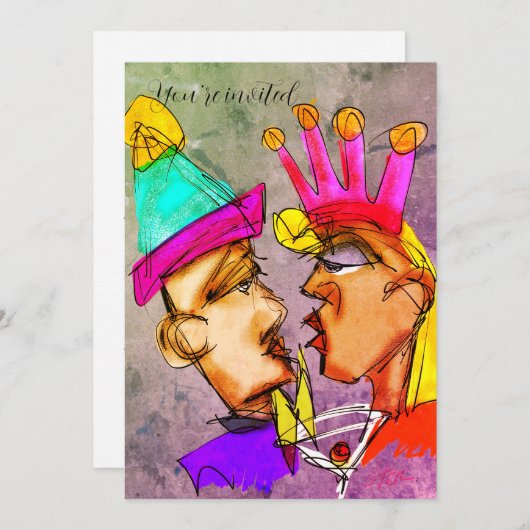 Einladungen zum Silvesterabend (Vorne/Hinten)