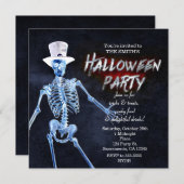Einladungen zum Skeletton-Halloween-Party (Vorne/Hinten)