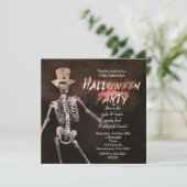 Einladungen zum Skeletton-Halloween-Party (Stehend Vorderseite)