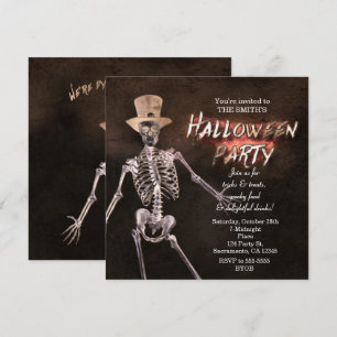 Einladungen zum Skeletton-Halloween-Party