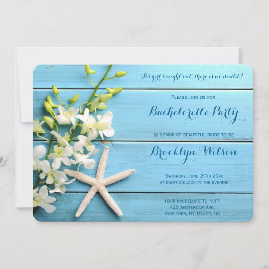 Einladungen zum Starfish Junggeselinnen-Abschied (Vorderseite)