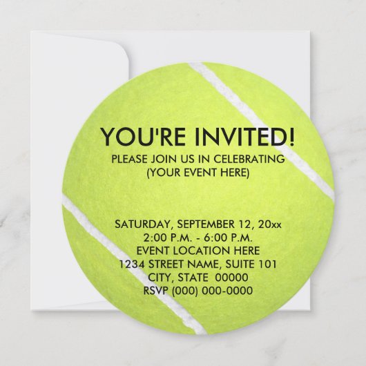 Einladungen zum Tennisball (Vorderseite)