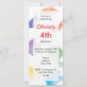 Einladungen zum Thema Crayon| Rot (Rückseite)