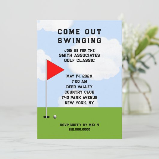 Einladungen zum Thema Golf (Stehend Vorderseite)