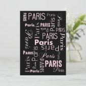 Einladungen zum Thema Paris Rosa und Schwarze Pari (Stehend Vorderseite)