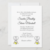 Einladungen zum Thema "White Tennis Wedding" (Vorderseite)