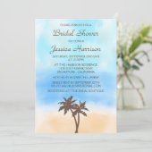 Einladungen zum Tropical Beach Palm Tree Bridal (Stehend Vorderseite)
