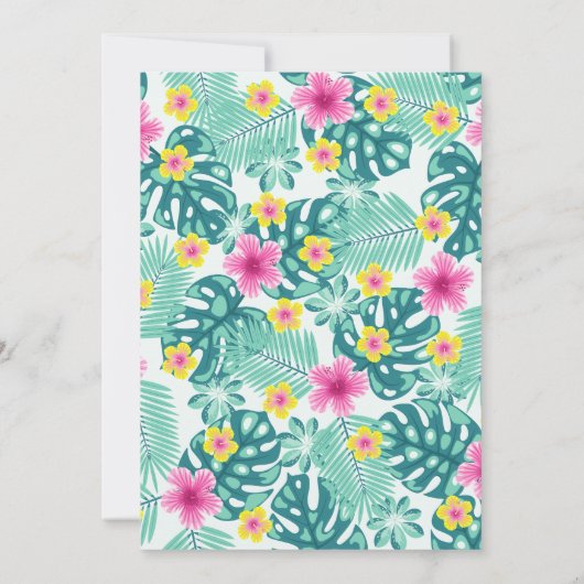 Einladungen zum Tropical Hawaii Pattern zum 2. Geb (Rückseite)