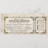 Einladungen zum Vintage Wedding Shower Ticket I (Vorne/Hinten)