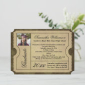 Einladungen zum Vintagen Abschluss für Pergament (Stehend Vorderseite)