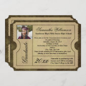 Einladungen zum Vintagen Abschluss für Pergament (Vorne/Hinten)