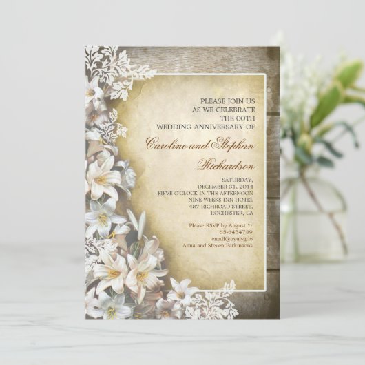 Einladungen zum Vintagen Blume (Stehend Vorderseite)