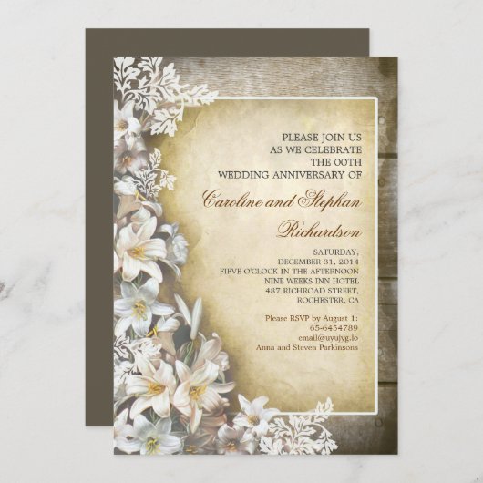 Einladungen zum Vintagen Blume (Vorne/Hinten)