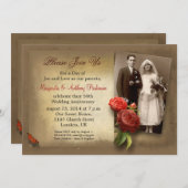 Einladungen zum Vintagen extravaganten Hochzeitsta (Vorne/Hinten)