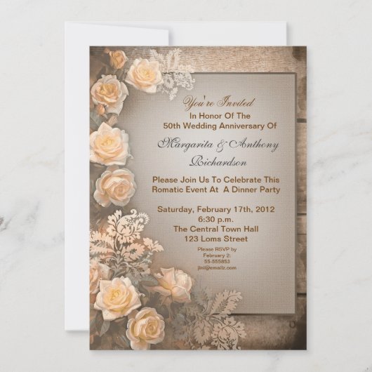 Einladungen zum Vintagen schönen Hochzeitstag (Vorderseite)