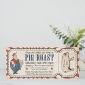 Einladungen zum Vintagen Schweinefleischroast (Stehend Vorderseite)