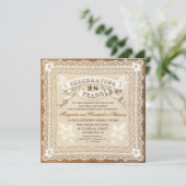 Einladungen zum Vintagen Spitzentypografie (Stehend Vorderseite)