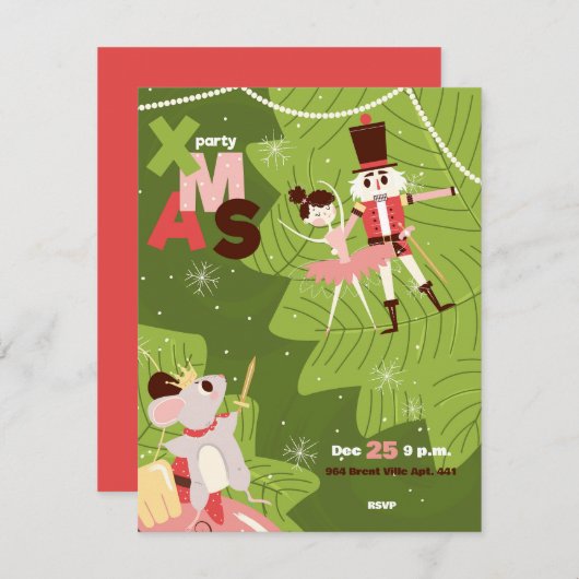 Einladungen zum Weihnachtsbrunch mit dem Nokker (Vorne/Hinten)