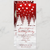 Einladungen zum Weihnachtsschnee in Rot und Weiß z (Vorne/Hinten)