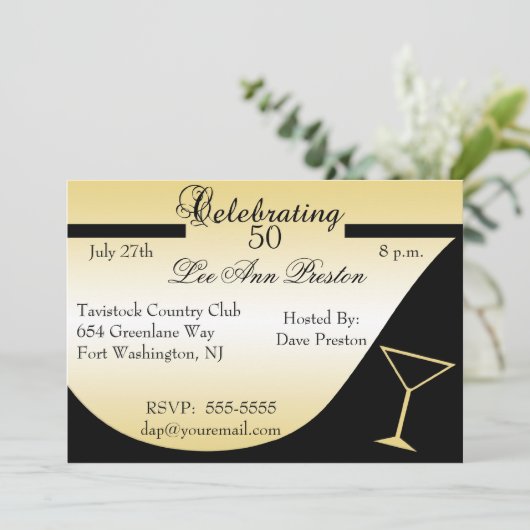 Einladungen zur 50. Geburtstagspartei (Stehend Vorderseite)