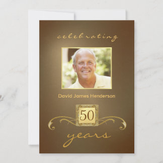 Einladungen zur 50. Geburtstagspartei - Gold Monog