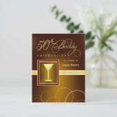 Einladungen zur 50. Geburtstagspartei - Zeitgenöss (Stehend Vorderseite)