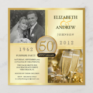 Einladungen zur 50. goldenen Hochzeitsparty